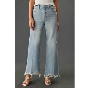 Pistola Loretta High Rise Cropped Wide Leg Distressed Denim Jeans in Oahu SZ‎ 26